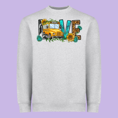 School Bus Love Heavyweight Sweatshirt Designed By Nancycooperartshop