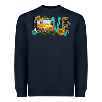 Navy school bus love Heavyweight Sweatshirt - NancyCooperArtShop
