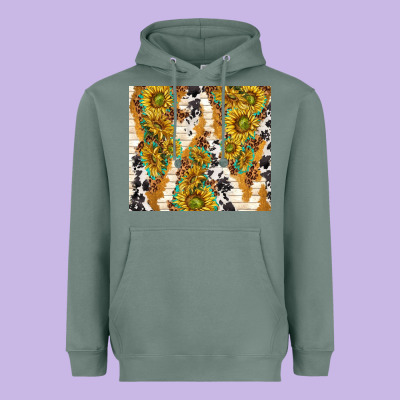 Sunflowers With Patterns Heavyweight Hoodie Designed By Tumblerdesignbyshophia