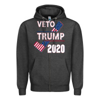 Charcoal Heather Veto Trump 2020 Zipper Hoodie - Bettercallsaul