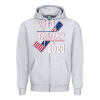 Heather Grey Veto Trump 2020 Zipper Hoodie - Bettercallsaul