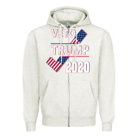 Oatmeal Heather Veto Trump 2020 Zipper Hoodie - Bettercallsaul