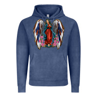 Vintage Denim Angel Wing Lady of Guadalupe 4th of July Vintage Hoodie - Jasminsmagicworld