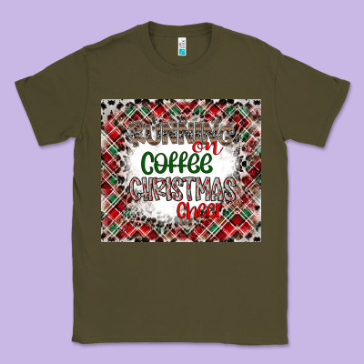Running On Coffee And Christmas Classic Tee Designed By Cowhidedigitalart