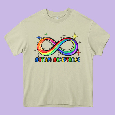 Autism Acceptance Heavy Core Tee Designed By Jahusdesignshop