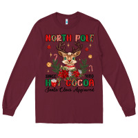 Burgundy north pole hot cocoa Long Sleeve Tee - MaliasSmallBusiness