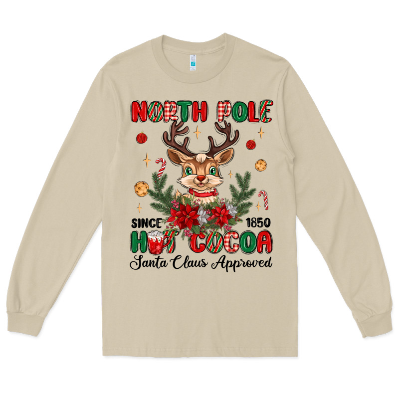 North Pole Hot Cocoa Long Sleeve Tee by MaliasSmallBusiness | Teevron
