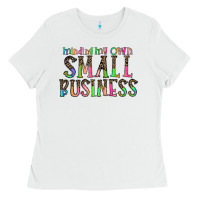 White minding my own small bussiness Ladies Tee - CowhideDigitalArt