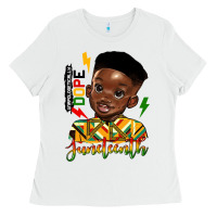 White juneteenth black boy Ladies Tee - HRA Design Shop