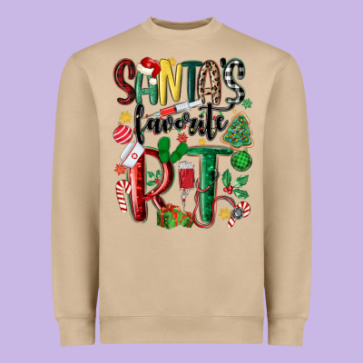 Santas Favorite Rt Nurse Heavyweight Sweatshirt Designed By Maliassmallbusiness