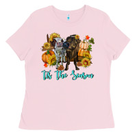 Bubblegum Pink Tis The Season Cows Ladies Tee - RanaPortraitStore