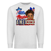 Oatmeal Heather little mister america black boy Premium Sweatshirt - CowGirlArtShop