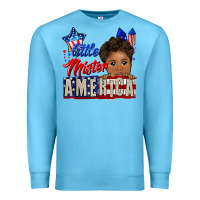 Ocean Blue little mister america black boy Premium Sweatshirt - CowGirlArtShop