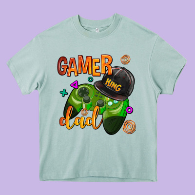 Gamer Dad Heavy Core Tee Designed By Adodesignshop
