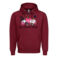 Burgundy in october we wear pink Zipper Hoodie - RanaPortraitStore