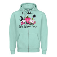 Seafoam in october we wear pink Zipper Hoodie - RanaPortraitStore