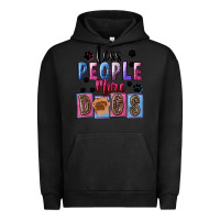Pigment Black less people more dogs Urban Hoodie - FaDigitalArtStudio