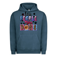 Pigment Midnight Navy less people more dogs Urban Hoodie - FaDigitalArtStudio