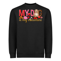 Black my dog is my valentine Heavyweight Sweatshirt - NancyCooperArtShop