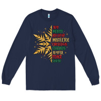 Navy christmas snowflake Long Sleeve Tee - MaliasSmallBusiness