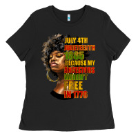 Black juneteenth 1885 because my ancestors weren't free in 1776 black woman Ladies Tee - HRA Design Shop