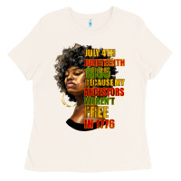 Bone juneteenth 1885 because my ancestors weren't free in 1776 black woman Ladies Tee - HRA Design Shop