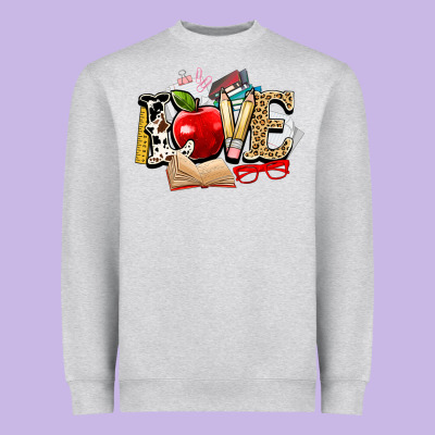 Teacher School Love Heavyweight Sweatshirt Designed By Nancycooperartshop