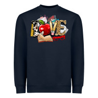 Navy teacher school love Heavyweight Sweatshirt - NancyCooperArtShop