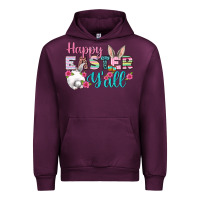 Mauve Wine Happy Easter Y'all Urban Hoodie - BundleAndBundleShop