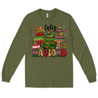 Army Green feliz navidad Long Sleeve Tee - MaliasSmallBusiness