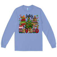 Colony Blue feliz navidad Long Sleeve Tee - MaliasSmallBusiness