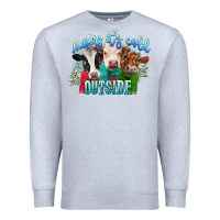 Heather Grey heifers its cold outside Premium Sweatshirt - CowGirlArtShop