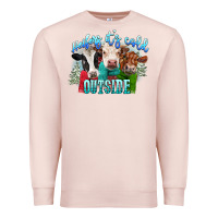 Pale Pink heifers its cold outside Premium Sweatshirt - CowGirlArtShop