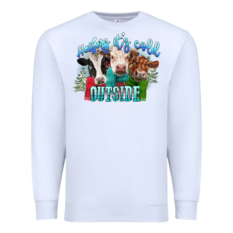 Heifers Its Cold Outside Premium Sweatshirt by CowGirlArtShop | Teevron