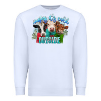 White heifers its cold outside Premium Sweatshirt - CowGirlArtShop