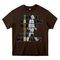Chocolate Brown father words Heavy Core Tee - AdoDesignShop
