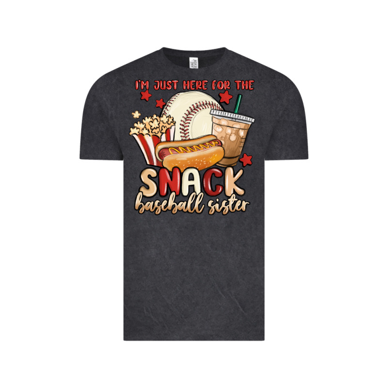 I'm Just Here For The Snack Baseball Sister Vintage Tee by MaliasSmallBusiness | Teevron
