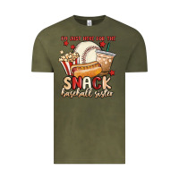 Vintage Olive i'm just here for the snack baseball sister Vintage Tee - MaliasSmallBusiness