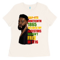 Bone juneteenth 1885 because my ancestors weren't free in 1776 black man Ladies Tee - HRA Design Shop