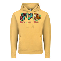 Vintage Mustard Peace Love Cows Vintage Hoodie - Jasminsmagicworld