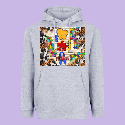 Love Puzzle Ribbon Heavyweight Hoodie Designed By Tumblerdesignbyshophia