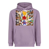 Lavender love puzzle ribbon Heavyweight Hoodie - TumblerDesignByShophia