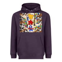 Plum love puzzle ribbon Heavyweight Hoodie - TumblerDesignByShophia