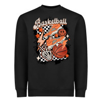 Black checkered retro basketball Heavyweight Sweatshirt - MaliasSmallBusiness