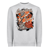 Heather Grey checkered retro basketball Heavyweight Sweatshirt - MaliasSmallBusiness
