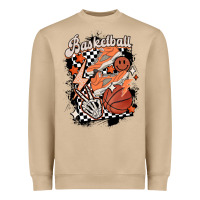 Checkered Retro Basketball Heavyweight Sweatshirt | Teevron