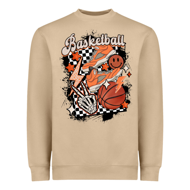 Checkered Retro Basketball Heavyweight Sweatshirt by MaliasSmallBusiness | Teevron