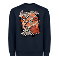 Navy checkered retro basketball Heavyweight Sweatshirt - MaliasSmallBusiness