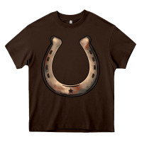 Chocolate Brown western horseshoe Heavy Core Tee - BarkalooDesign
