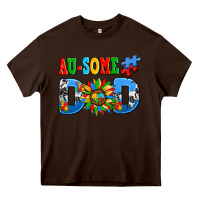 Chocolate Brown ausome autism dad Heavy Core Tee - AdoDesignShop